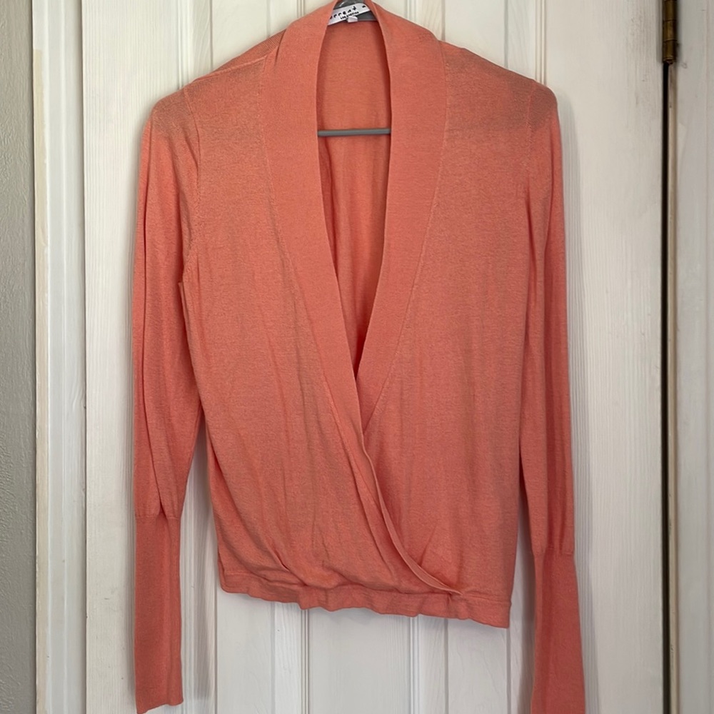 Current Air  brand coral long sleeve top. Size S